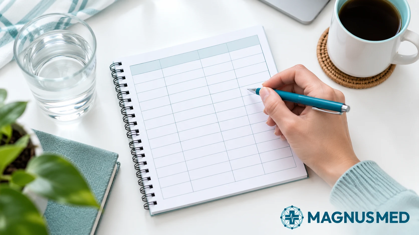 Cuaderno para registrar bebidas y síntomas urinarios