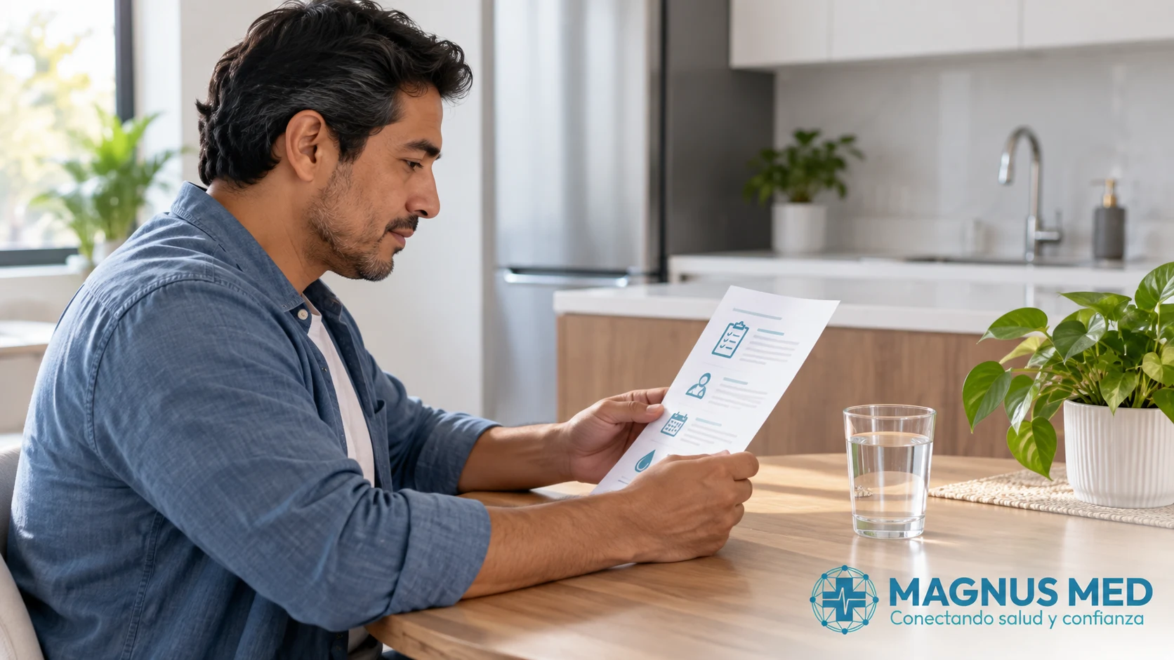 Paciente revisa las instrucciones específicas antes del análisis